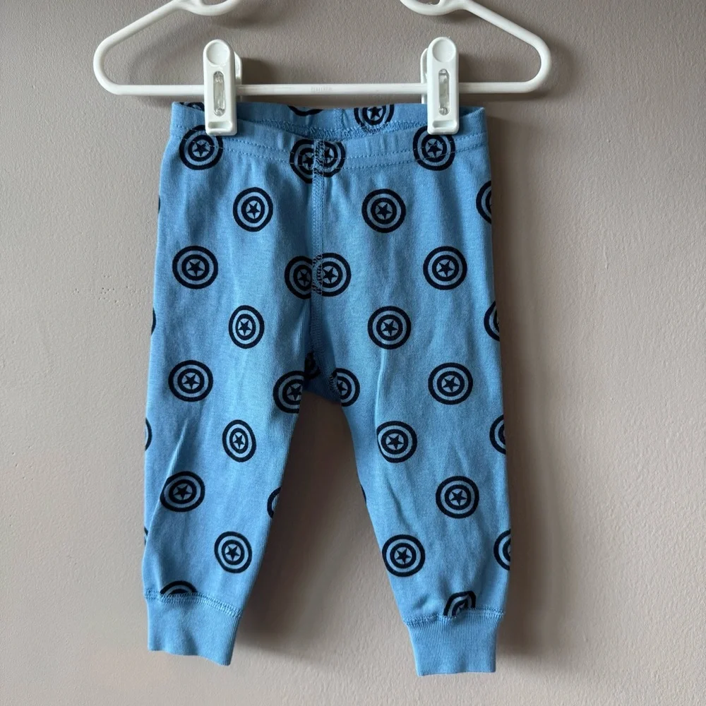 Hanna Andersson Marvel Captain America Gold Man‎ Long Sleeve Pajama Set 6-12m